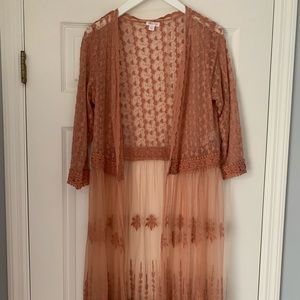 Peach Nude Lace Duster - Xhilaration - L - Target